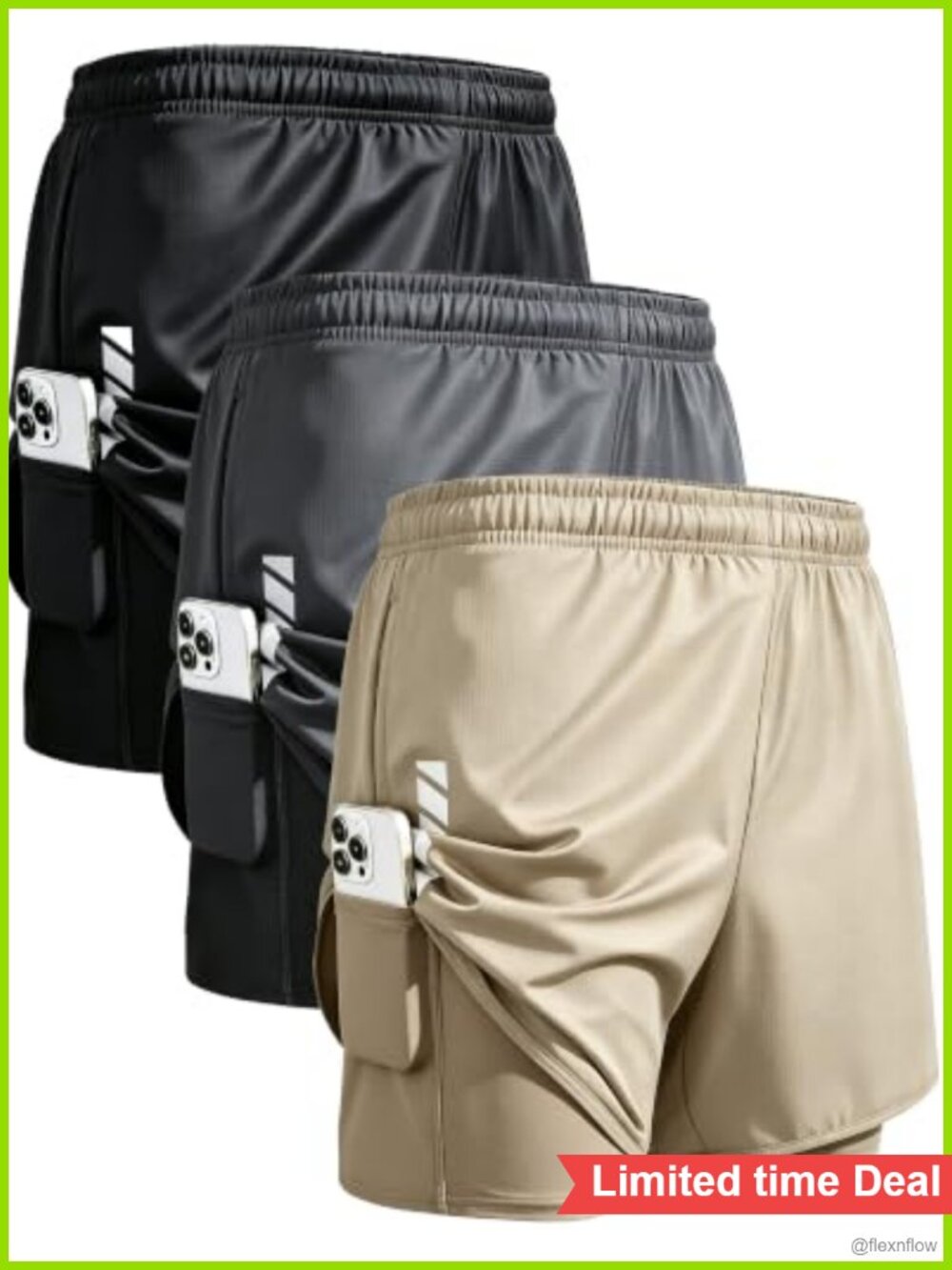 Men's 2-in-1 Running Shorts 5" Gym Workout Athletic Shorts with Liner